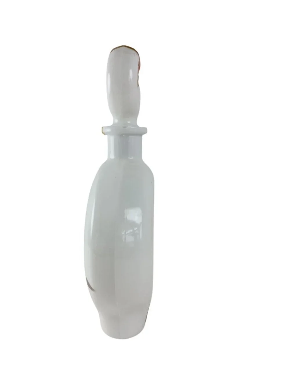 Field Birds Chukar Partridge Milk Glass Decanter 1969 Empty Bottle #2 Vintage